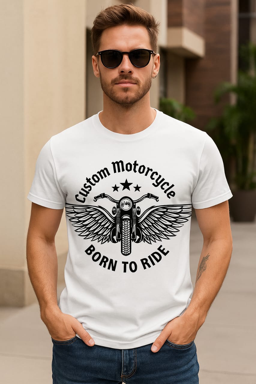 Men round neck regular fit 100% cotton white printed t shirt.