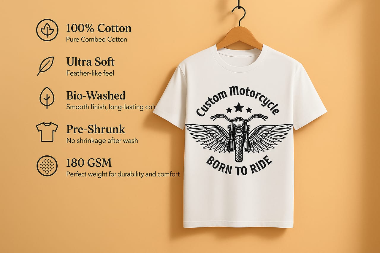 Men round neck regular fit 100% cotton white printed t shirt. - Image 4