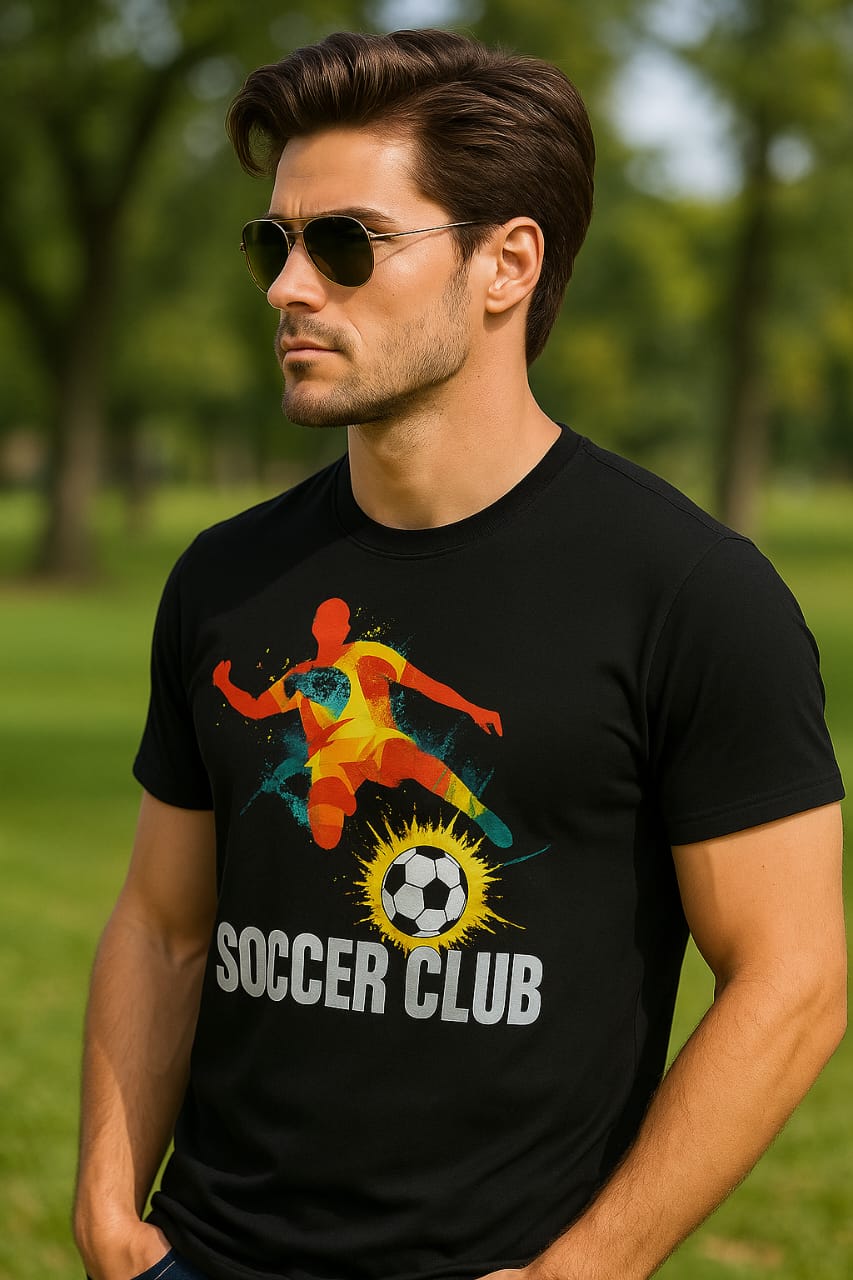 Men round neck regular fit 100% cotton Bio-washed dtf print t shirt. - Image 3