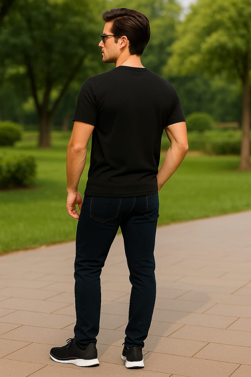 Men round neck regular fit 100% cotton Bio-washed dtf print t shirt. - Image 5