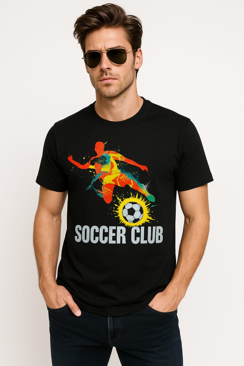 Men round neck regular fit 100% cotton Bio-washed dtf print t shirt. - Image 4