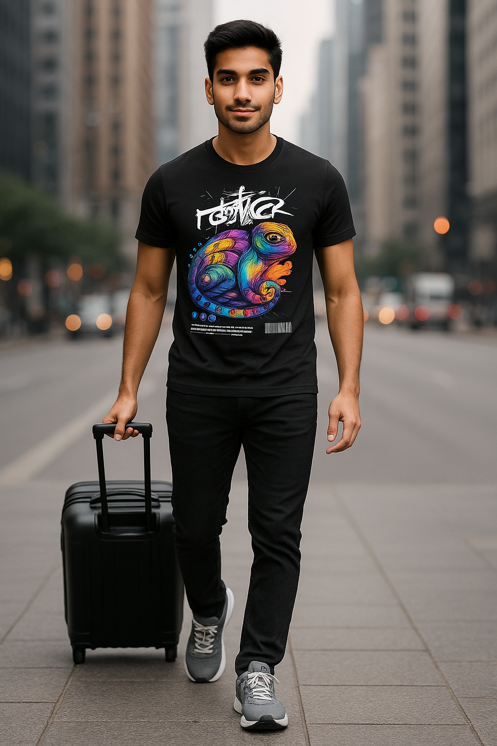 Men round neck regular fit 100% cotton dtf print t shirt. - Image 2