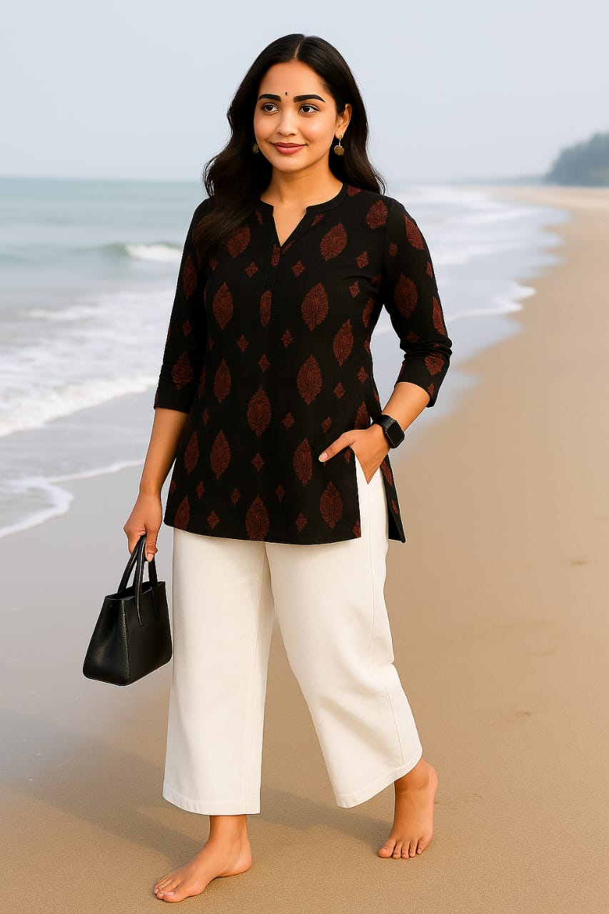 White plane plazo with side pocket. - Image 3