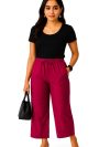 Rani pink plain plazo with side pocket.