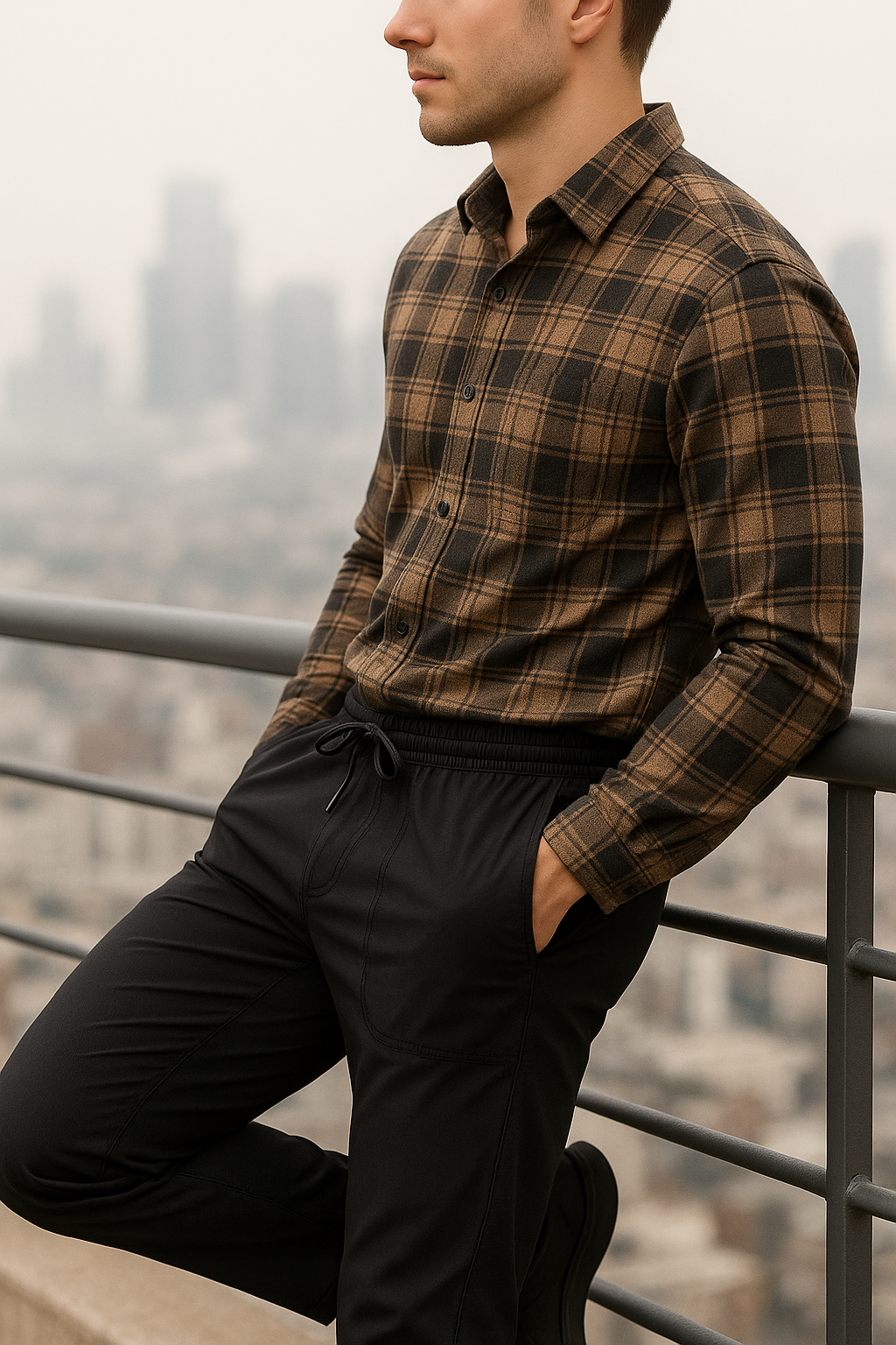 Men regular fit trouser{lower} zara knitt fabric with side pocket. - Image 3